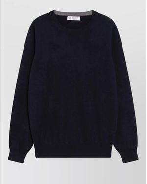 Brunello Cucinelli Crew Neck Knit Jumper Long Sleeves - Blue