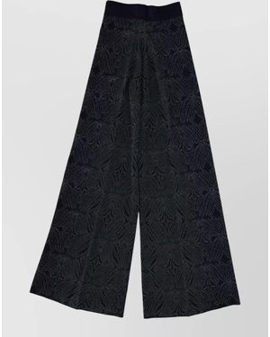 Circus Hotel Patterned Wide-Leg Trousers - Blue