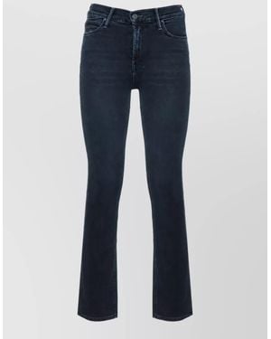 Mother Mid-Rise Straight-Leg Denim Jeans - Blue