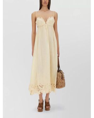 Zimmermann Beach Dress Coco Embroidery Maxi Straps - White