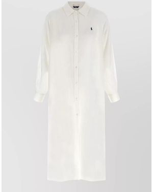 Polo Ralph Lauren Long Sleeve Boyfriend Shirt Maxi Dress - White