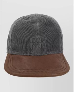 Miu Miu Corduroy Baseball Cap - Gray