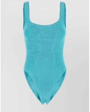 Hunza G Square Neck One-Piece Swimsuit - Blue