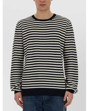 Dolce & Gabbana Striped Pattern Crew Neck Sweater - Gray