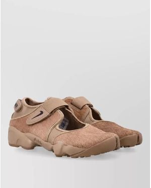 Nike Faux Pony Hair Split-Toe Slides - Brown