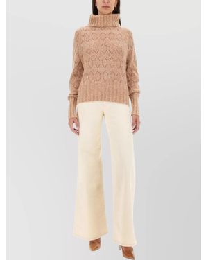 Kiton Textured Knit Turtleneck Shirt With Ribbed Finish - White