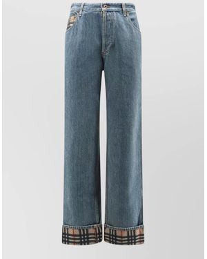 Burberry Denim Mid-Rise Straight-Leg Jeans - Blue