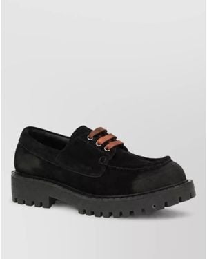 Prada Suede Derby Shoes - Black