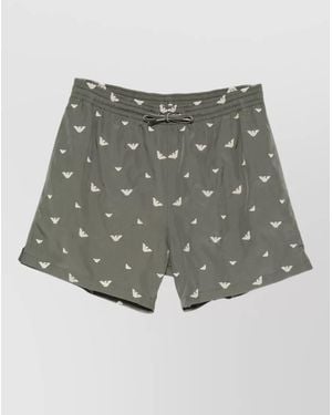 Emporio Armani Swim Shorts Rear Welt Pocket Side Slits - Grey