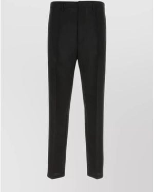 Prada Mohair Wool Straight-Leg Trousers - Black