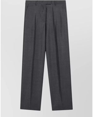 Miu Miu Tailored Trousers Front Pleats Straight Leg - Grey