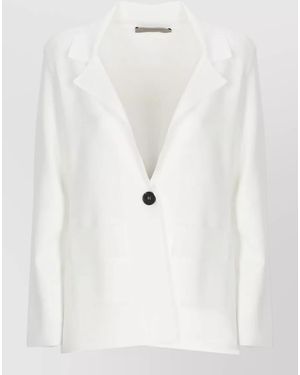 D.exterior Single-Breasted Blazer - White