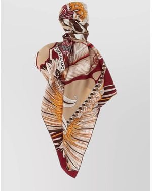 Ferragamo Square Floral Print Scarf Giada Collection - Multicolor