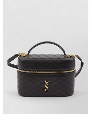 Saint Laurent Gaby Large Leather Quilted Vanity Bag - Black