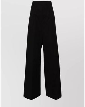Sportmax High-Rise Wide-Leg Trousers - Black
