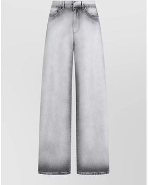 Dior Denim Wide-Leg Pants - Gray