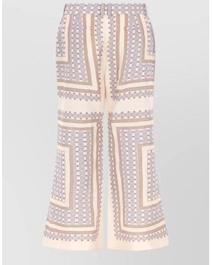 Zimmermann Linen High-Rise Flared Trousers - Pink