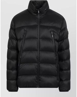 Moncler Casual High Collar Lightweight Padded Jacket - Black