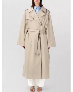 Frankie Shop Riva Cotton Trench Coat Belted Design - Natural
