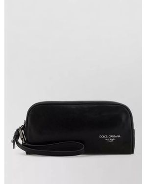 Dolce & Gabbana Calf Leather Toiletry Bag - Black