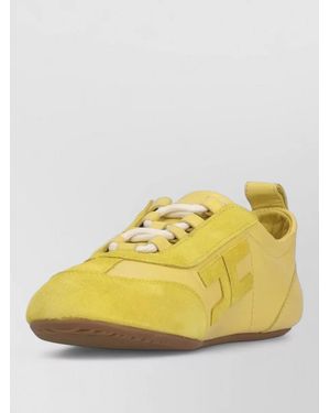 Elisabetta Franchi Low Top Lace Up Shoes Rubber Sole - Yellow