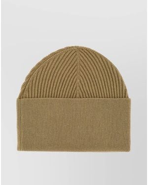 Studio Nicholson Ribbed Texture Folded Cuff Hat - Natural