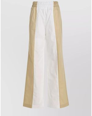 Fabiana Filippi Two-Tone Wide-Leg Trousers - White