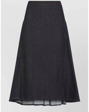 Jacquemus High Waist Denim Skirt Contrast Stitching - Blue