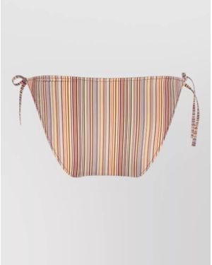 Paul Smith Striped Bikini Bottom Adjustable Ties - White