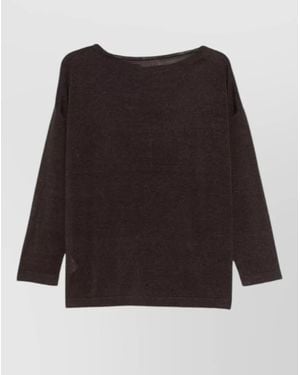 P.A.R.O.S.H. Knitwear Top Long Sleeves Round Neck - Black