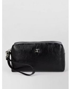 Courreges Na Varnished Leather Clutch Bag - Black