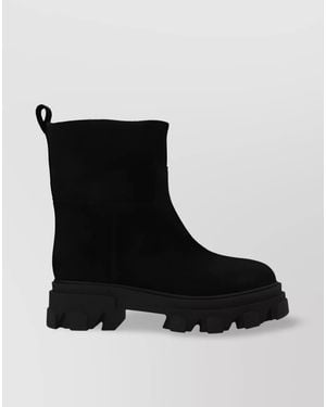 Gia Borghini Suede Ankle Boots - Black