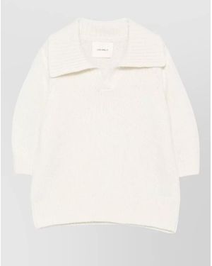 Lisa Yang Cashmere Short-Sleeve Turtleneck Jumper - Natural