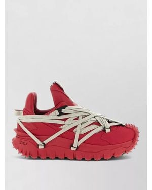 Rick Owens Leather High-Top Sneakers - Red
