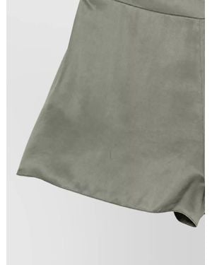 Emporio Armani High-Rise Straight Mini Shorts - Grey