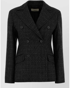 Weekend by Maxmara Virgin Wool Embroidered Blazer - Black