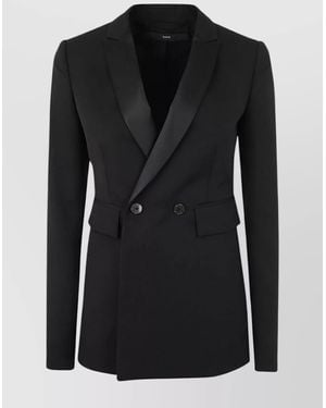SAPIO Double Breasted Blazer Jacket - Black