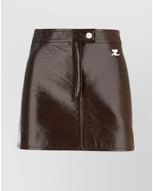 Courreges Vinyl Mini Skirt - Brown