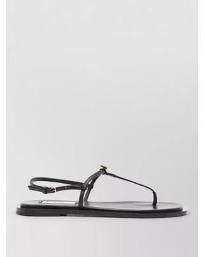 TOTEME Leather T-Strap Sandals - Metallic