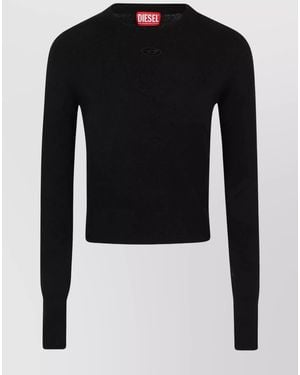DIESEL Cashmere Wool Slim-Fit Cutout Long-Sleeve Jumper - Black