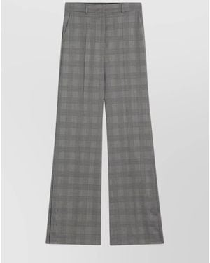 Sportmax Checked Wide-Leg Trousers - Grey