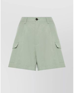 Woolrich Viscose Linen Knee-Length Shorts - Green