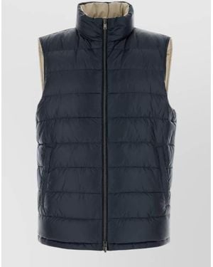 Herno Nylon Sleeveless Down Jacket Casual Fit - Blue