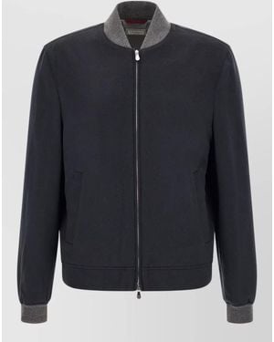 Brunello Cucinelli Cashmere Bomber Jacket - Blue