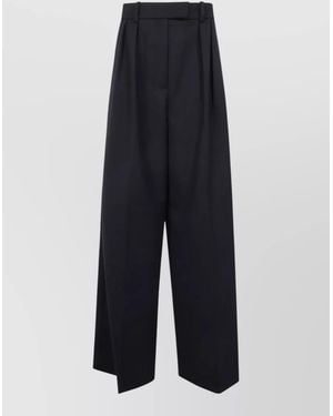 Anine Bing Lou Tailored High Waist Pleated Pants - Blue