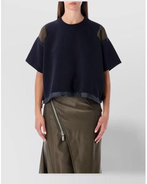 Sacai Cotton Oversized Short-Sleeve Drawstring T-Shirt - Blue