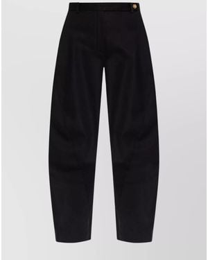 Versace Straight-Leg Cotton Tailored Trousers - Blue