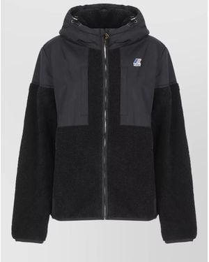 K-Way Hooded Faux Fur Jacket - Black