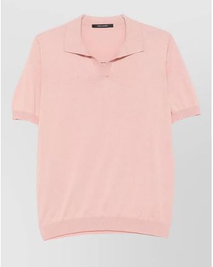 Tagliatore Keith Polo Knitwear Short Sleeve Collar - Pink