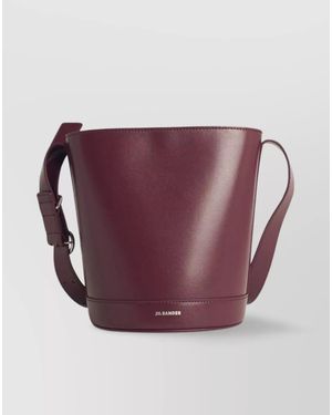 Jil Sander Cannolo Leather Shoulder Bag - Purple
